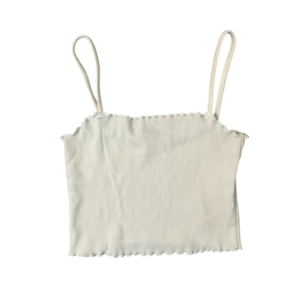 White Ribbed Crop Top